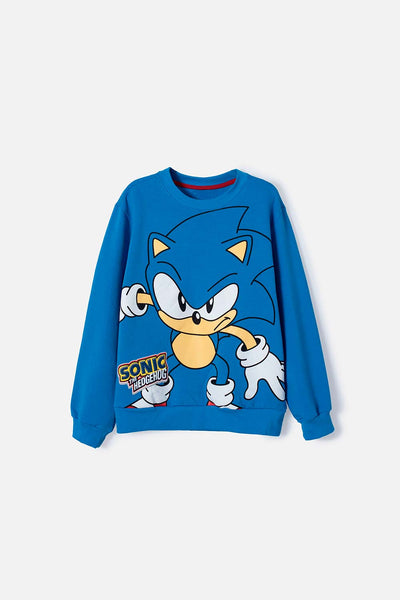 POLERÓN CERRADO DE SONIC AZUL PARA NIÑO