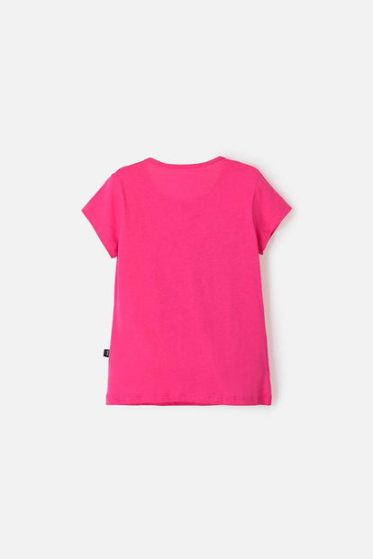 POLERA DE MINNIE MOUSE FUCSIA CON DETALLES BRILLANTES PARA NIÑA