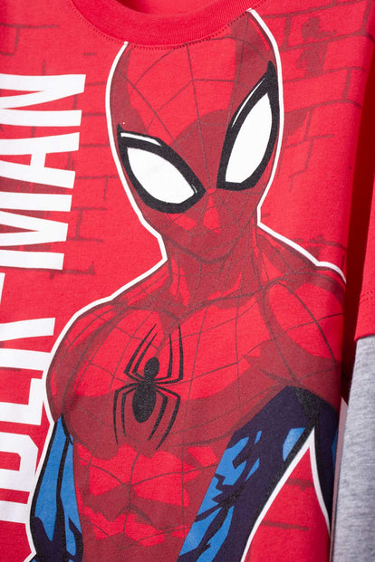 POLERA DE SPIDER-MAN MANGA LARGA ROJA PARA NIÑO