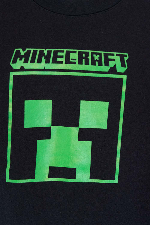 POLERON DE MINECRAFT CERRADO NEGRO PARA NIÑO