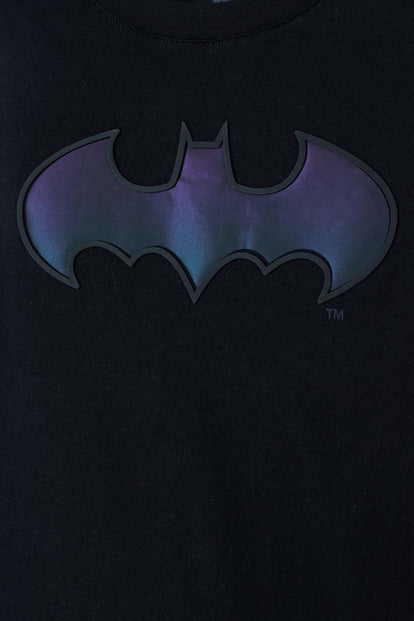POLERA DE BATMAN MANGA CORTA NEGRA PARA NIÑO