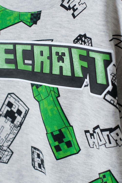 POLERON DE MINECRAFT CERRADO GRIS PARA NIÑO