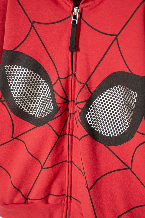 POLERON DE SPIDERMAN CERRADO ROJO Y NEGRO PARA NIÑO