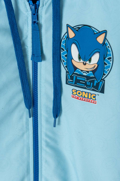 CHAQUETA DE SONIC AZUL CON CIERRE PARA NIÑO