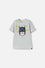 POLERA DE BATMAN MANGA CORTA GRIS JASPE PARA NIÑO