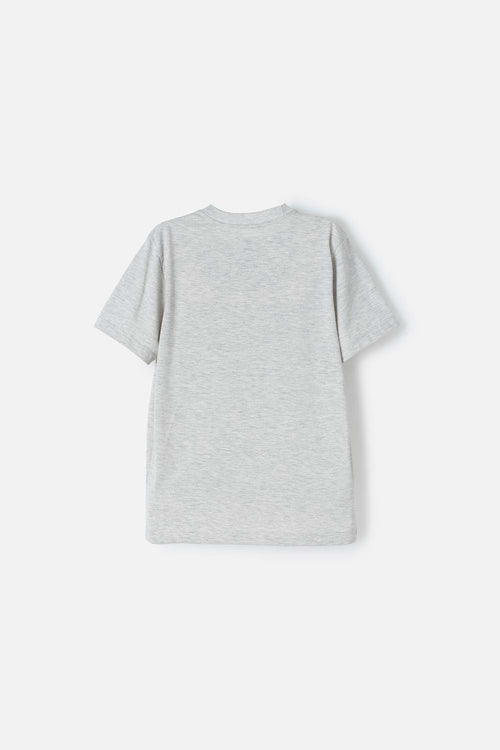 POLERA DE BATMAN MANGA CORTA GRIS JASPE PARA NIÑO
