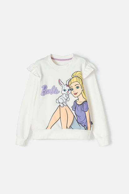 POLERON DE BARBIE CON BOLERO MARFIL PARA NIÑA