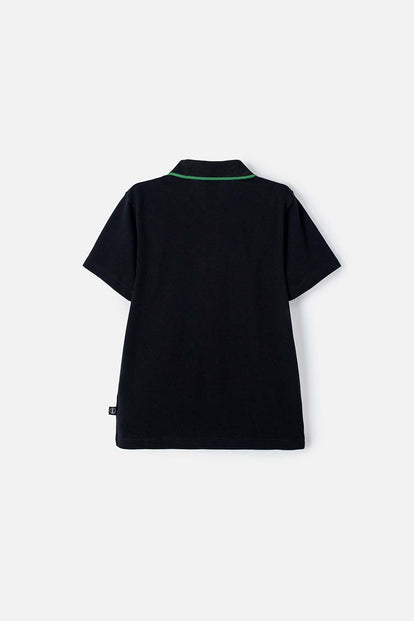 POLERA TIPO POLO MINECRAFT NEGRA PARA NIÑO
