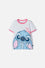 POLERA DE STITCH BLANCA ESTAMPADA EN FRENTE PARA NIÑA