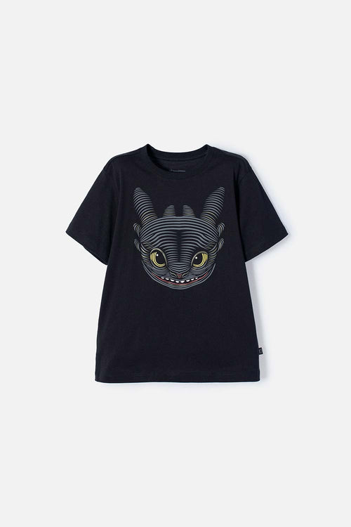POLERA CÓMO ENTRENAR A TU DRAGÓN NEGRA MANGA CORTA PARA NIÑO