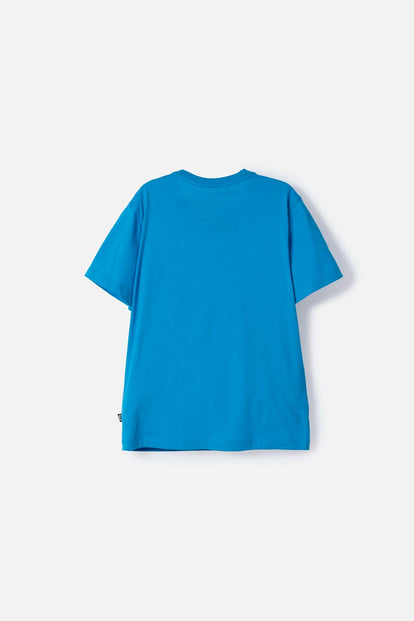 POLERA DE LILO & STITCH AZUL ESTAMPADA EN FRENTE PARA NIÑO