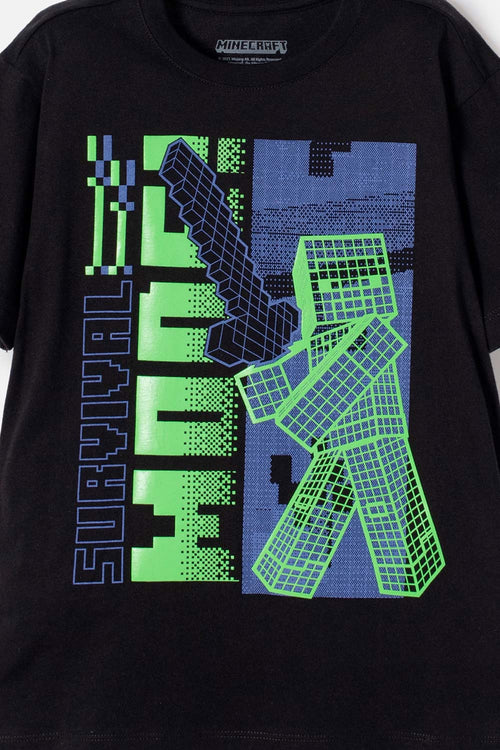 POLERA DE MINECRAFT QUE ALUMBRA EN LA OSCURIDAD PARA NIÑO