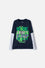 POLERA DE MINECRAFT MANGA LARGA AZUL PARA NIÑO
