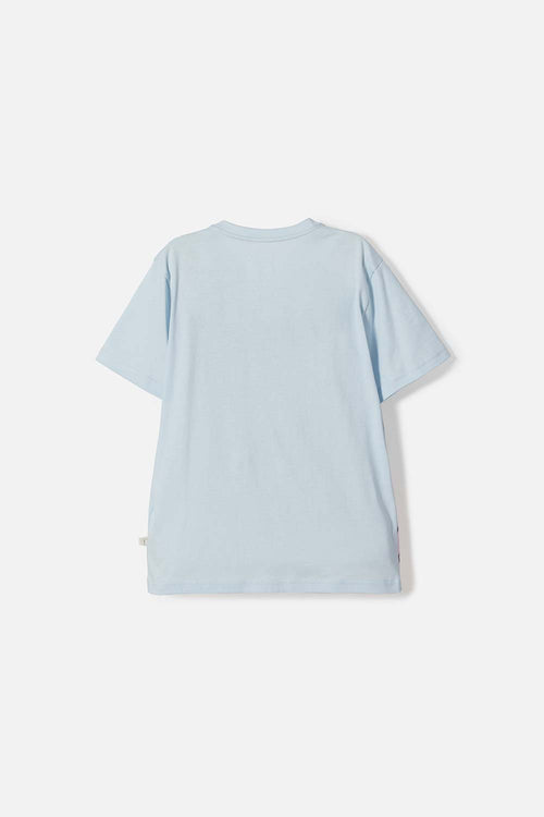 POLERA DE STITCH MANGA CORTA AZUL PARA NIÑA