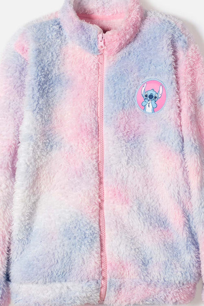POLERON DE STITCH CON CIERRE MULTICOLOR PARA NIÑA