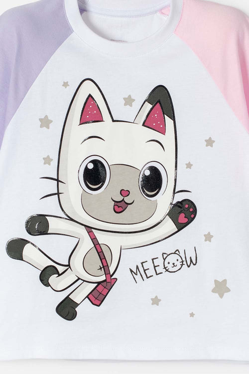 POLERA DE GABBY’S DOLLHOUSE MANGA CORTA MULTICOLOR PARA NIÑA