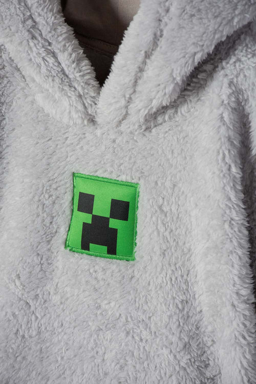 POLERON DE LA MINECRAFT CERRADO GRIS PARA NIÑO
