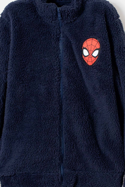POLERON DE SPIDER-MAN CON CIERRE AZUL PARA NIÑO