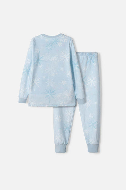 PIJAMA DE FROZEN PANTALÓN LARGO AZUL CIELO PARA NIÑA