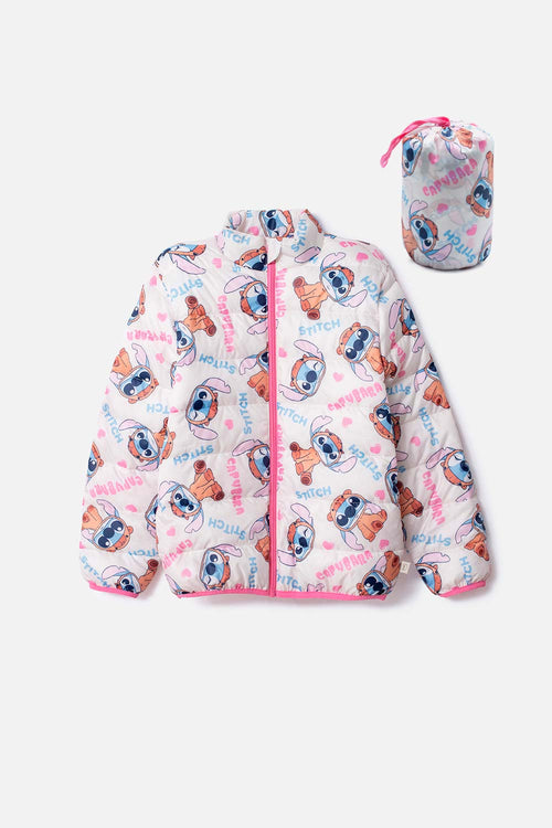 CHAQUETA DE STITCH Y CAPYBARA MARFIL PARA NIÑA