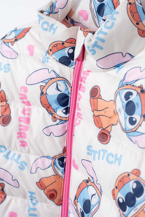 CHAQUETA DE STITCH Y CAPYBARA MARFIL PARA NIÑA