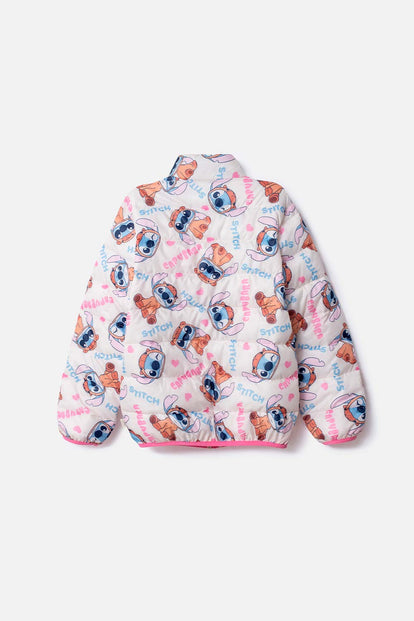 CHAQUETA DE STITCH Y CAPYBARA MARFIL PARA NIÑA