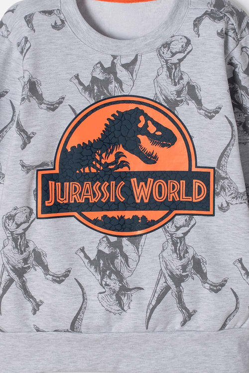 CONJUNTO DE JURASSIC WORLD CON JOGGER GRIS PARA NIÑO