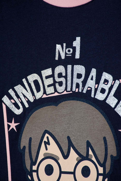 POLERA DE HARRY POTTER MANGA CORTA AZUL PARA NIÑA