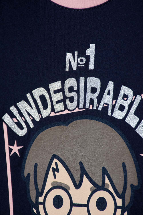 POLERA DE HARRY POTTER MANGA CORTA AZUL PARA NIÑA
