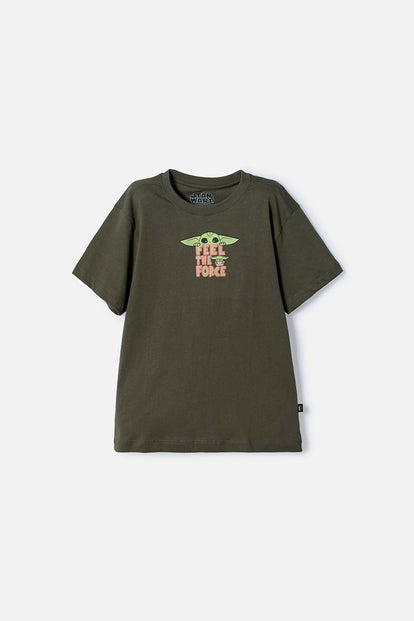 POLERA DE MANDALORIAN MANGA CORTA VERDE PARA NIÑO