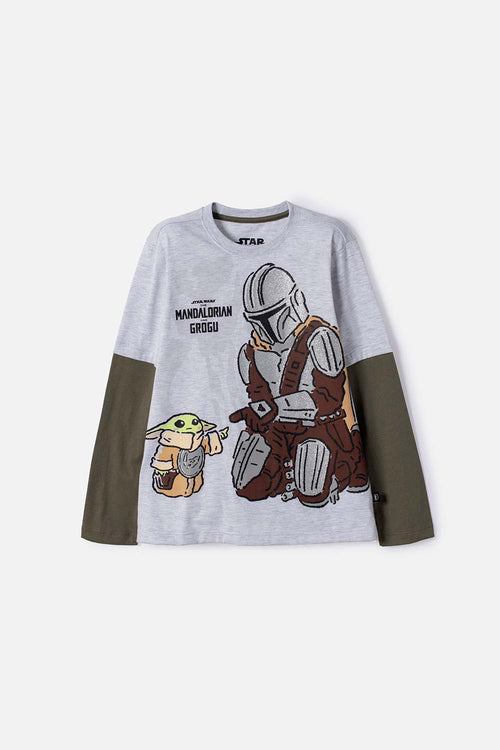 POLERA DE MANDALORIAN MANGA CORTA MULTICOLOR PARA NIÑO