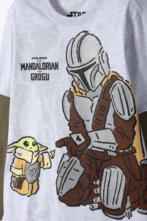 POLERA DE MANDALORIAN MANGA CORTA MULTICOLOR PARA NIÑO