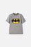 POLERA DE BATMAN MANGA CORTA GRIS PARA NIÑO