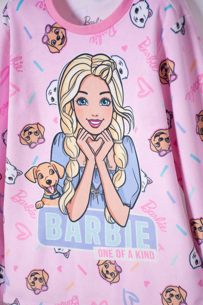 PIJAMA DE BARBIE PANTALÓN LARGO ROSADO PARA NIÑA
