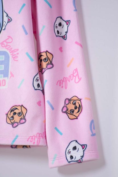 PIJAMA DE BARBIE PANTALÓN LARGO ROSADO PARA NIÑA