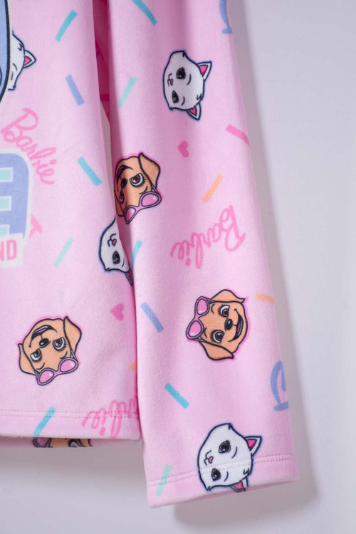 PIJAMA DE BARBIE PANTALÓN LARGO ROSADO PARA NIÑA