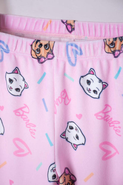 PIJAMA DE BARBIE PANTALÓN LARGO ROSADO PARA NIÑA