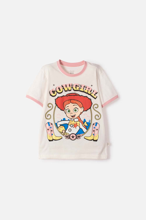 POLERA DE TOY STORY MANGA CORTA MARFIL PARA NIÑA