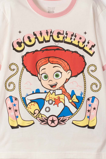 POLERA DE TOY STORY MANGA CORTA MARFIL PARA NIÑA