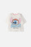 POLERA DE STITCH Y CAPYBARA MANGA CORTA MARFIL PARA NIÑA