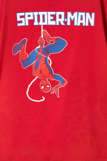 POLERA DE SPIDERMAN MANGA CORTA ROJO PARA NIÑO