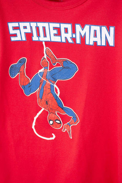 POLERA DE SPIDERMAN MANGA CORTA ROJO PARA NIÑO