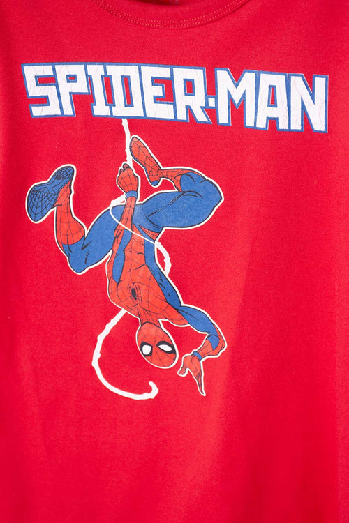 POLERA DE SPIDERMAN MANGA CORTA ROJO PARA NIÑO