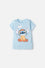 POLERA DE STITCH Y CAPYBARA MANGA CORTA AZUL PARA NIÑO