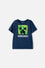 POLERA DE MINECRAFT MANGA CORTA AZUL PARA NIÑO