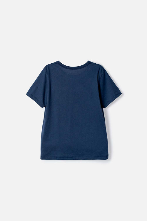 POLERA DE MINECRAFT MANGA CORTA AZUL PARA NIÑO