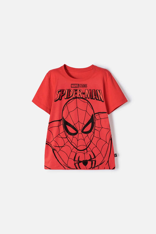 POLERA DE SPIDERMAN MANGA CORTA ROJA PARA NIÑO