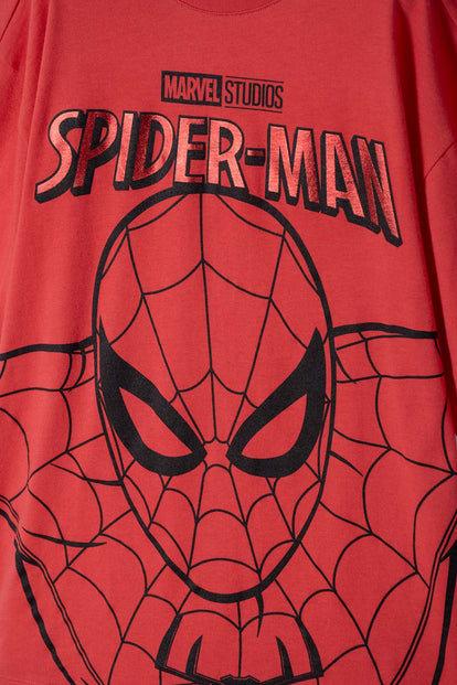 POLERA DE SPIDERMAN MANGA CORTA ROJA PARA NIÑO