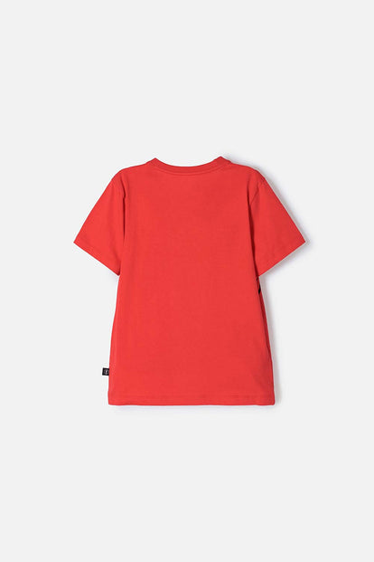 POLERA DE SPIDERMAN MANGA CORTA ROJA PARA NIÑO