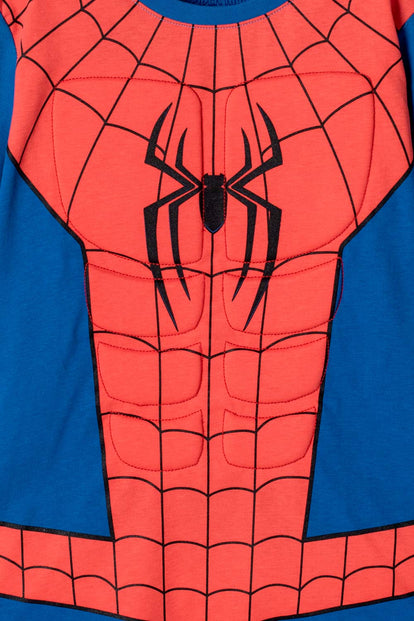 POLERA DE SPIDER-MAN MANGA CORTA AZUL Y ROJO PARA NIÑO